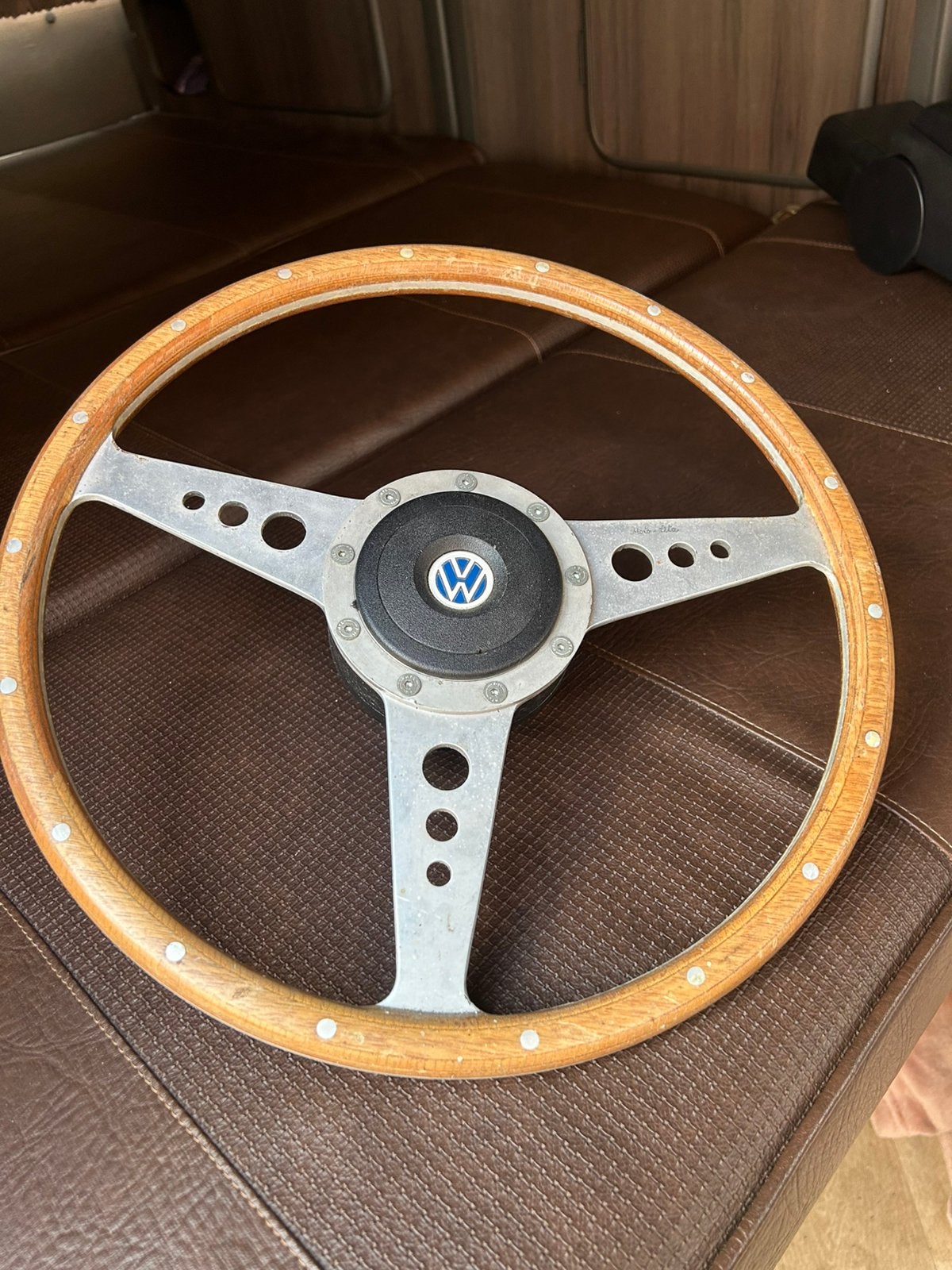 Houten moto-lita stuur met naaf voor vw/audi/porsche, Ophalen of Verzenden, Gebruikt, Audi