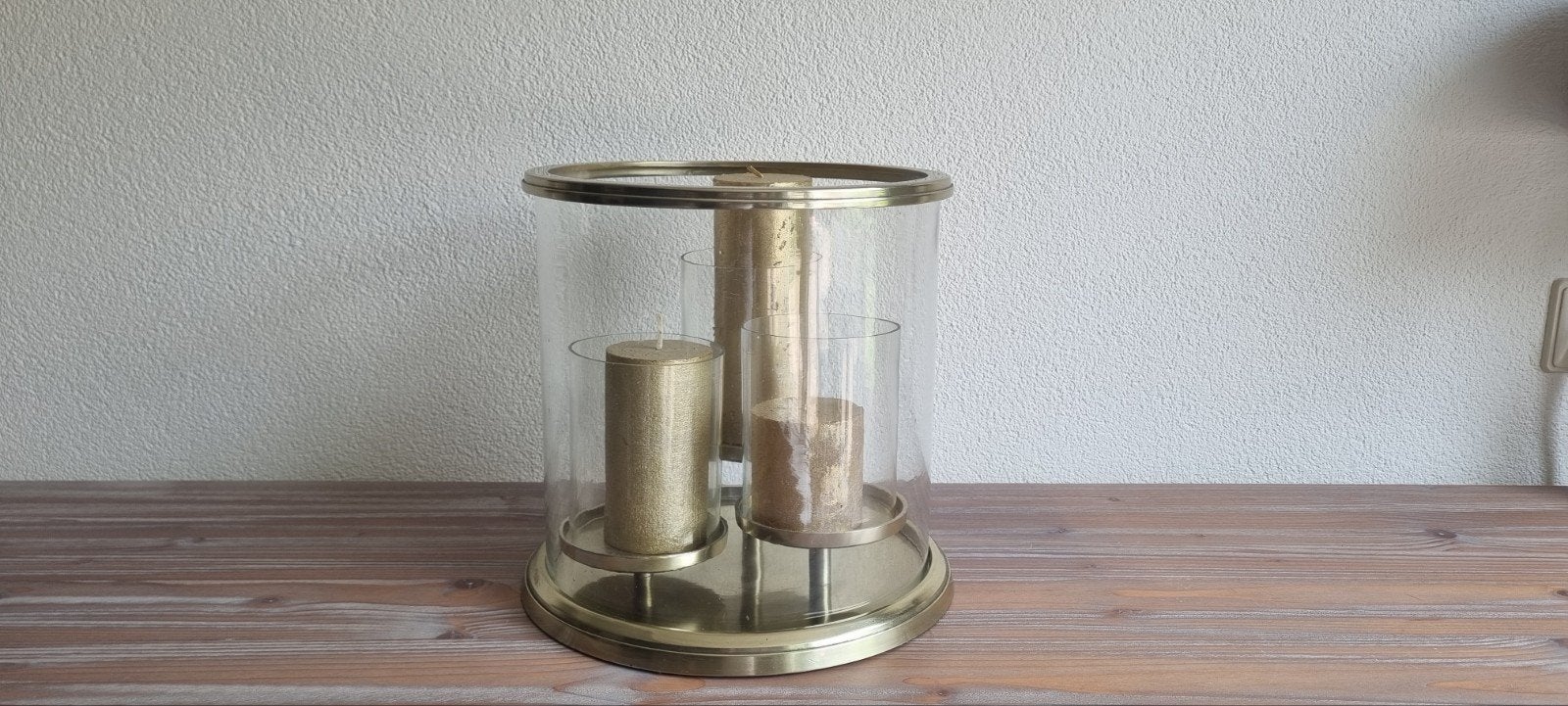 Riviera Maison Windlicht, goudkleurige uitvoering.
Incl kaar, Ophalen, Zo goed als nieuw, Metaal