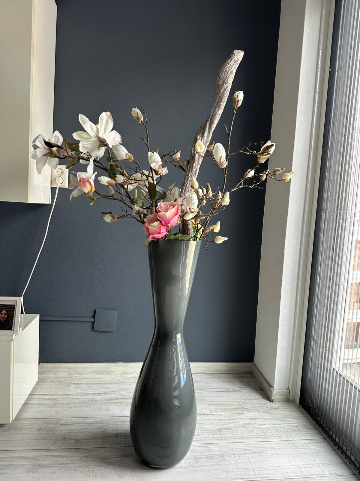 Vaas, Huis en Inrichting, Woonaccessoires | Vazen, Overige kleuren, Ophalen of Verzenden, 75 cm of meer, Glas