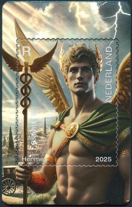 NL Crypto Stamp 4 – Hermes GEEL NVPH CR6 geel, Verzenden, Na 1940, Postfris