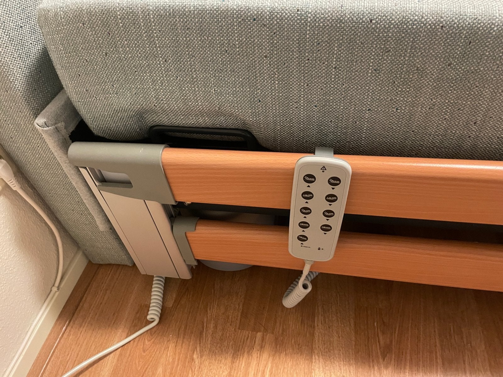 Hoog laag bed eenpersoonsbed met afstandsbediening, Verstelbaar, 90 cm, Eenpersoons, Ophalen of Verzenden