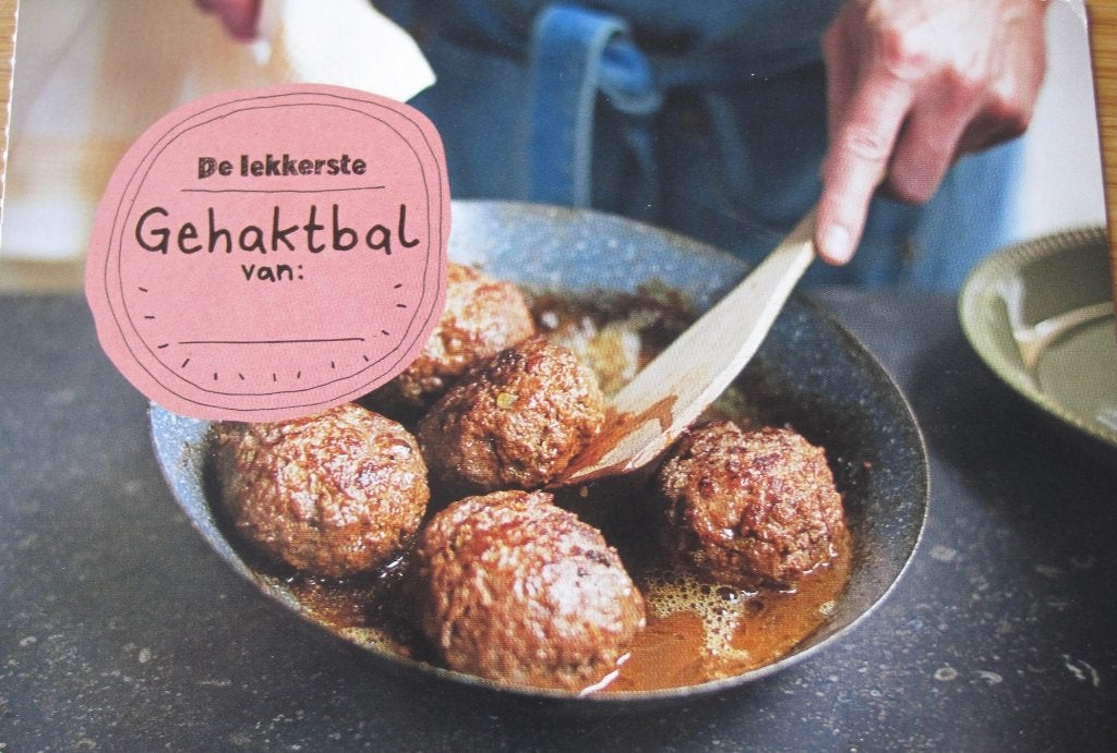 nieuwe ansichtkaart met gehaktballen - Albert Heijn, Verzenden, 1980 tot heden, Ongelopen, Overige thema's