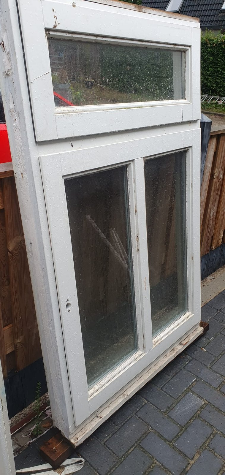 raamkozijn openslaande raam, Doe-het-zelf en Verbouw, Gebruikt, Deurkozijn, Inclusief glas, Hout