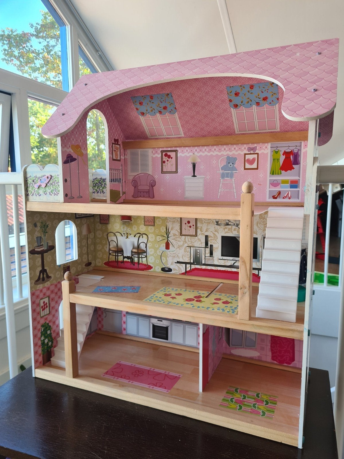 poppenhuis met meubeltjes, Ophalen, Gebruikt, Poppenhuis