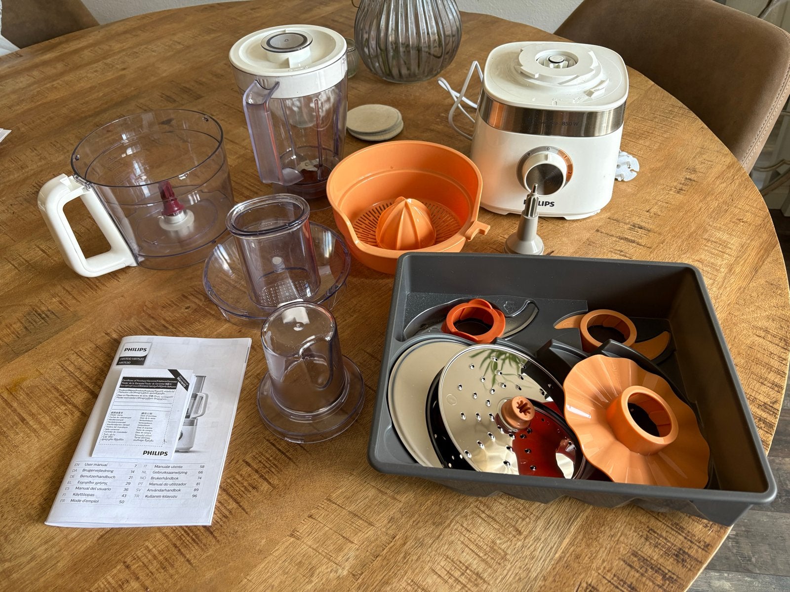 Philips Foodprocessor HR7630/10 - Krachtige Keukenhulp, Witgoed en Apparatuur, Keukenmixers, Nieuw, 1 tot 2 liter, 2 snelheden
