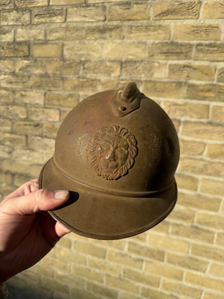 Wo1 Belgische M15 mosterdhelm, Ophalen of Verzenden, Landmacht, Overige gebieden