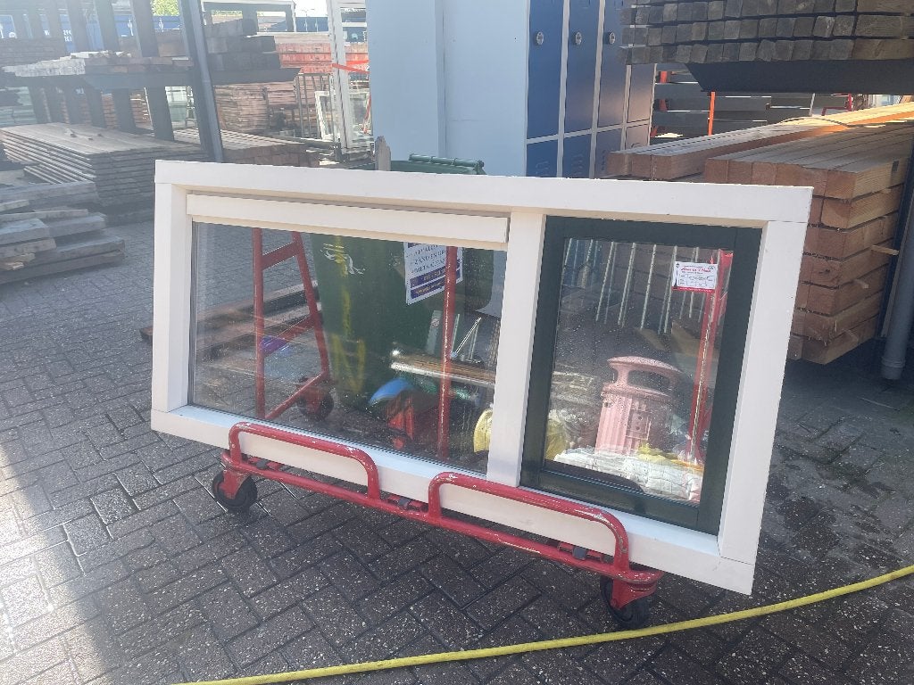 Raamkozijn  met een openslaande raam  dubbelglas  190x87cm, Kunststof, Raamkozijn, Nieuw, 75 tot 150 cm
