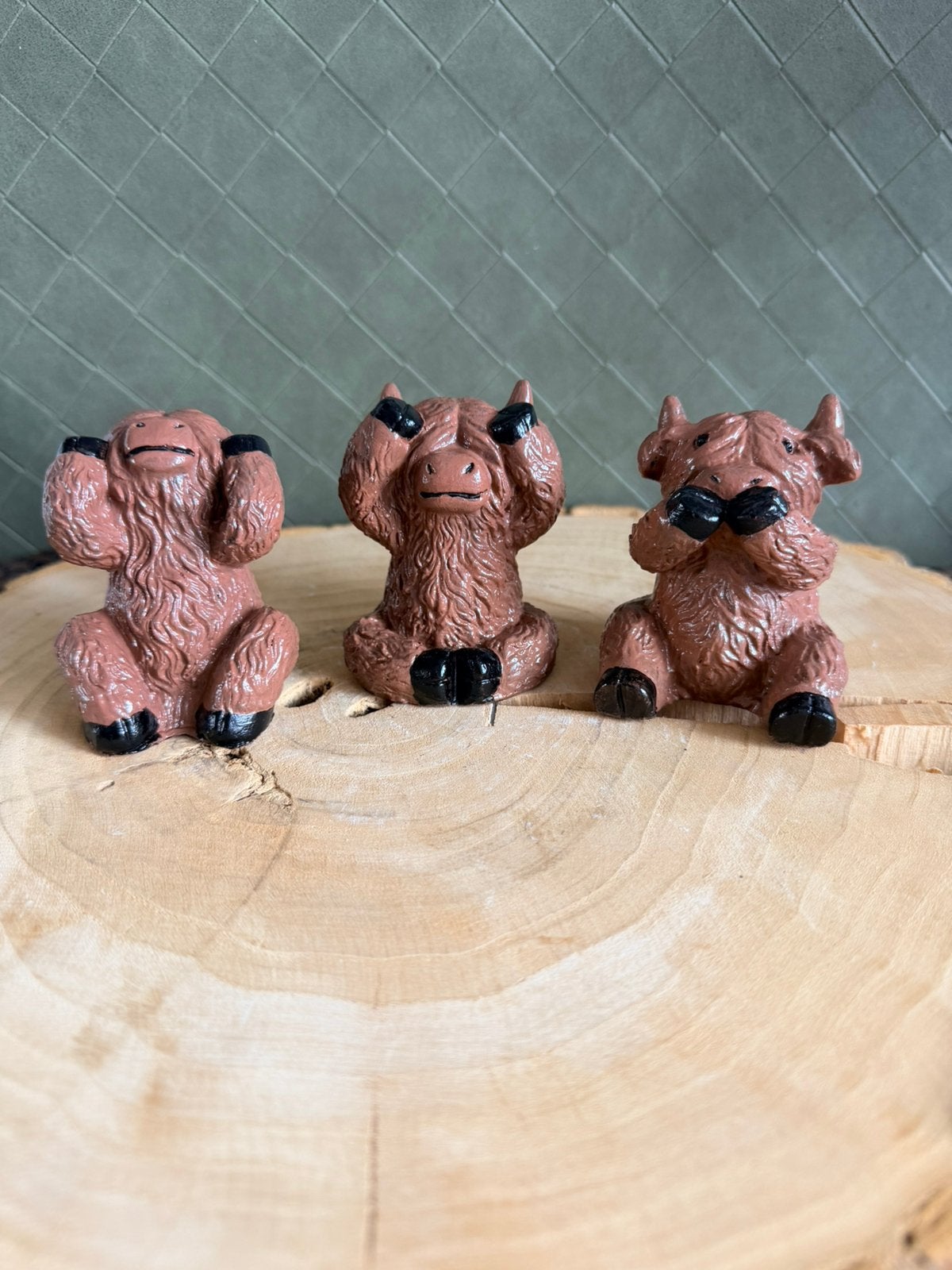 Hooglander koetjes, Horen, zien en zwijgen., Verzamelen, Beelden en Beeldjes, Ophalen of Verzenden, Nieuw, Dier