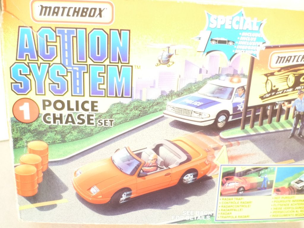 Matchbox 1996 Action System Police Chase Set modelauto., Ophalen of Verzenden, Zo goed als nieuw, Auto