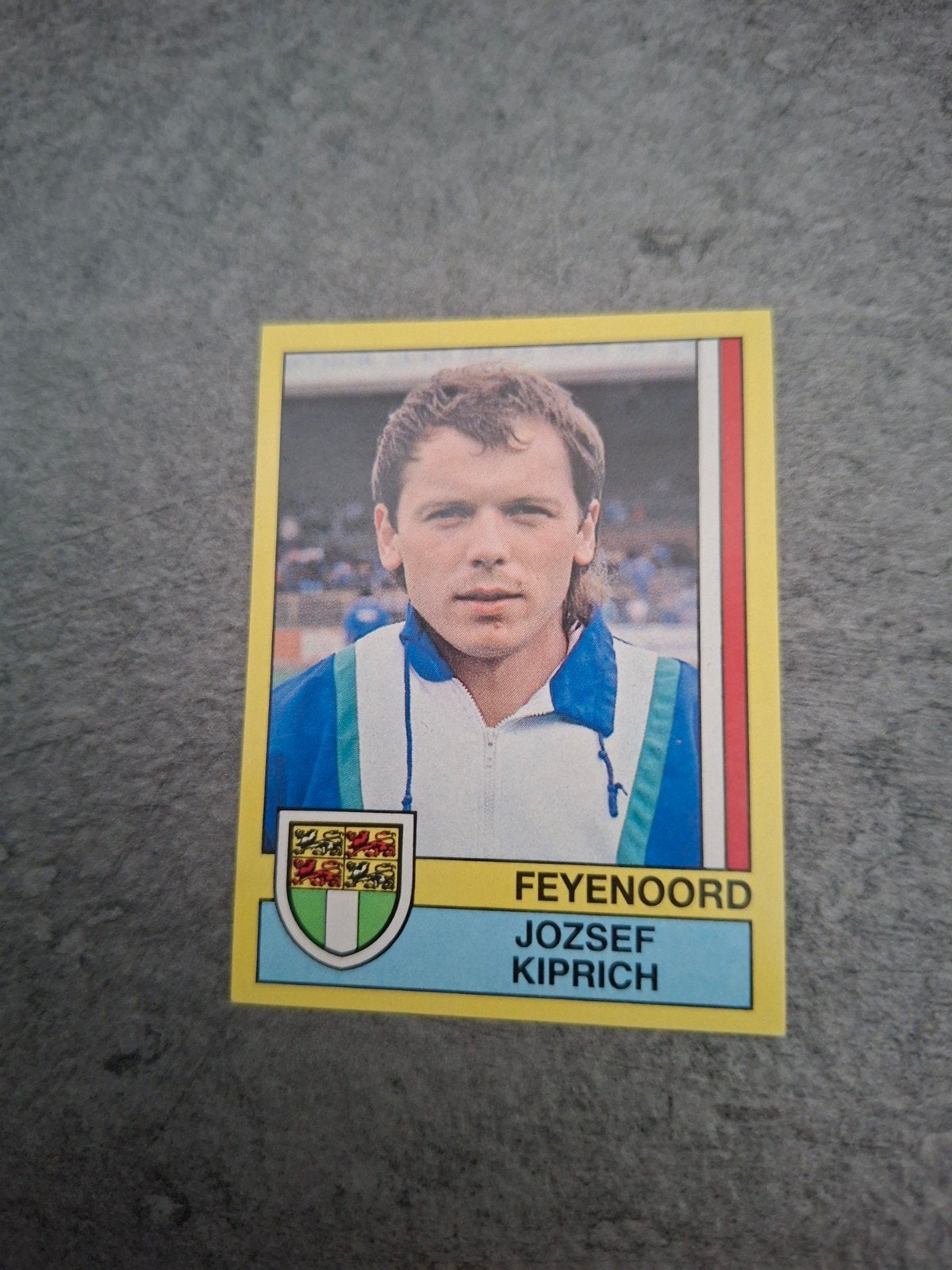 Panini sticker Voetbal 90. Jozsef Kiprich Feyenoord., Verzenden, Zo goed als nieuw, Sticker