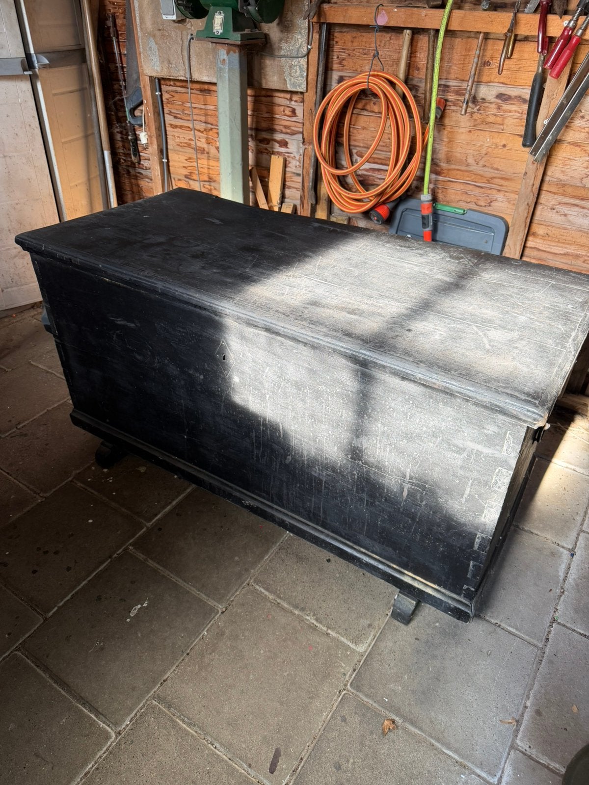 Grote oude houten kist / dekenkist – stoer en authentiek, Ophalen, 50 – 75, Gebruikt, 100 tot 150 cm