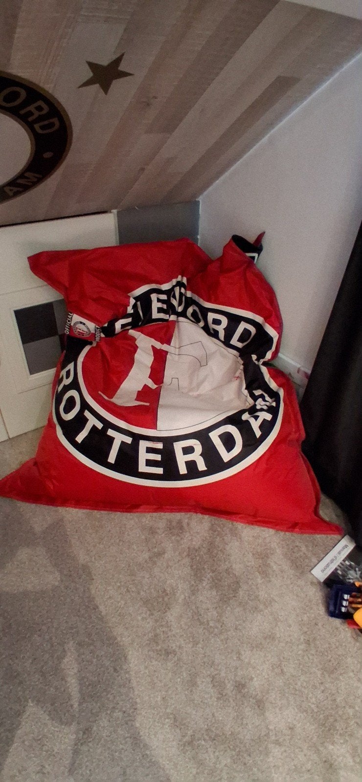 Feyenoord Zitzak met Voetbalveld Design, Ophalen of Verzenden, Gebruikt, Rood