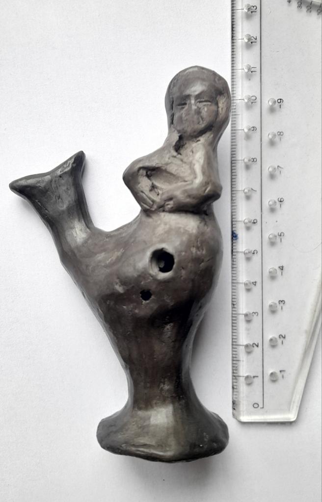 Mexicaans Barro Negro aardewerk ocarina Doña Rosa stijl, Ophalen of Verzenden