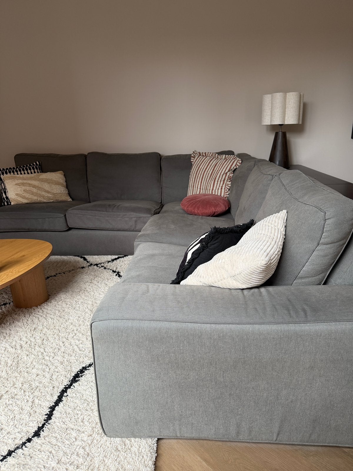 Ikea Kivik hoekbank borred grijs/groen, Ophalen, Gebruikt, Vierpersoons of meer