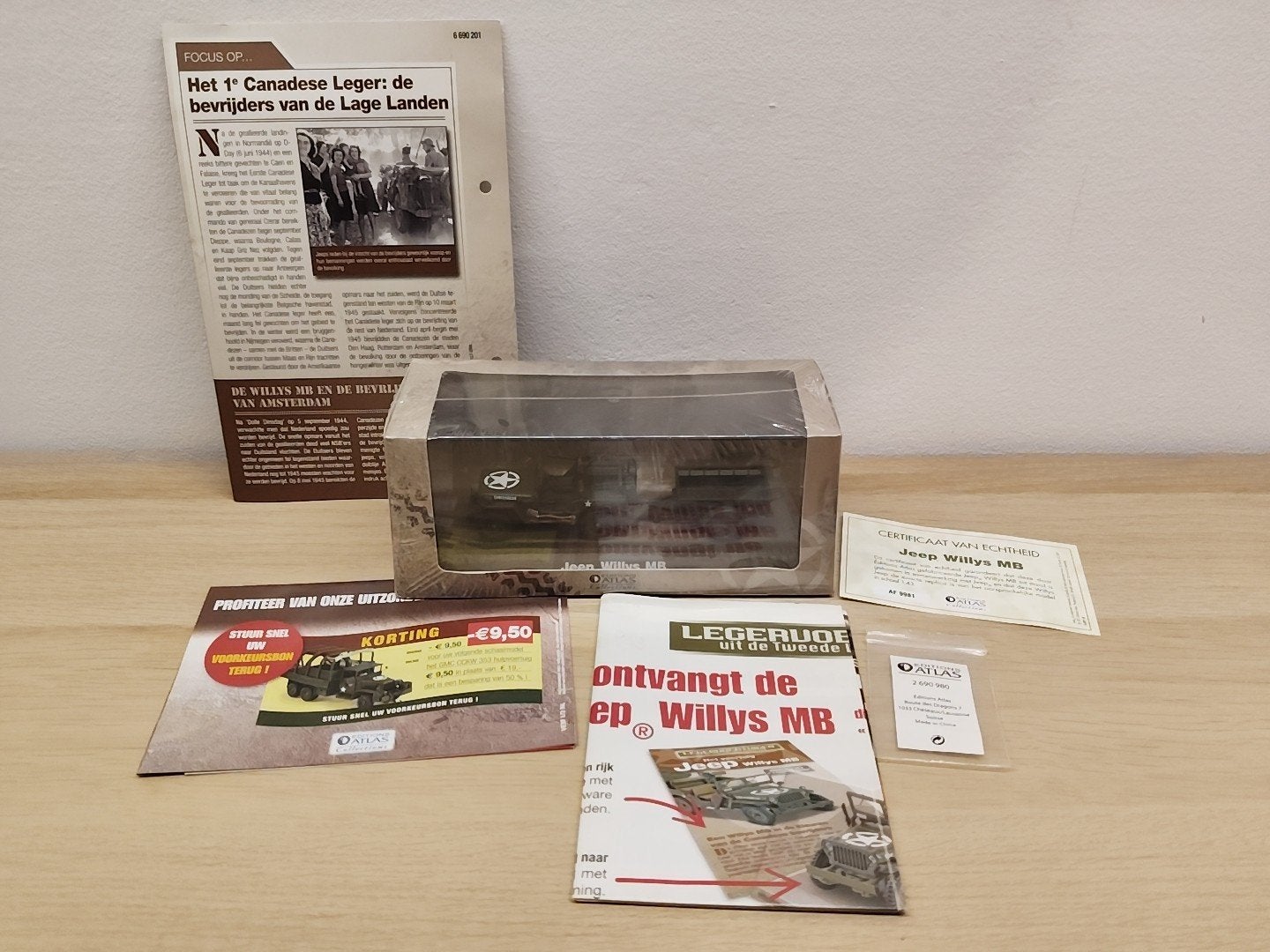 Jeep Willys MB Schaalmodel - Editions Atlas Collectie, Verzamelen, Ophalen of Verzenden, Nieuw, Auto's