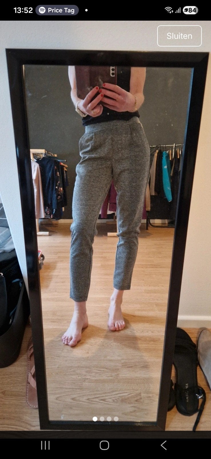 Nieuwe ICHI Jacquard Broek - Zwart/Wit Herringbone XS, ICHI, Zwart, Nieuw, Ophalen of Verzenden