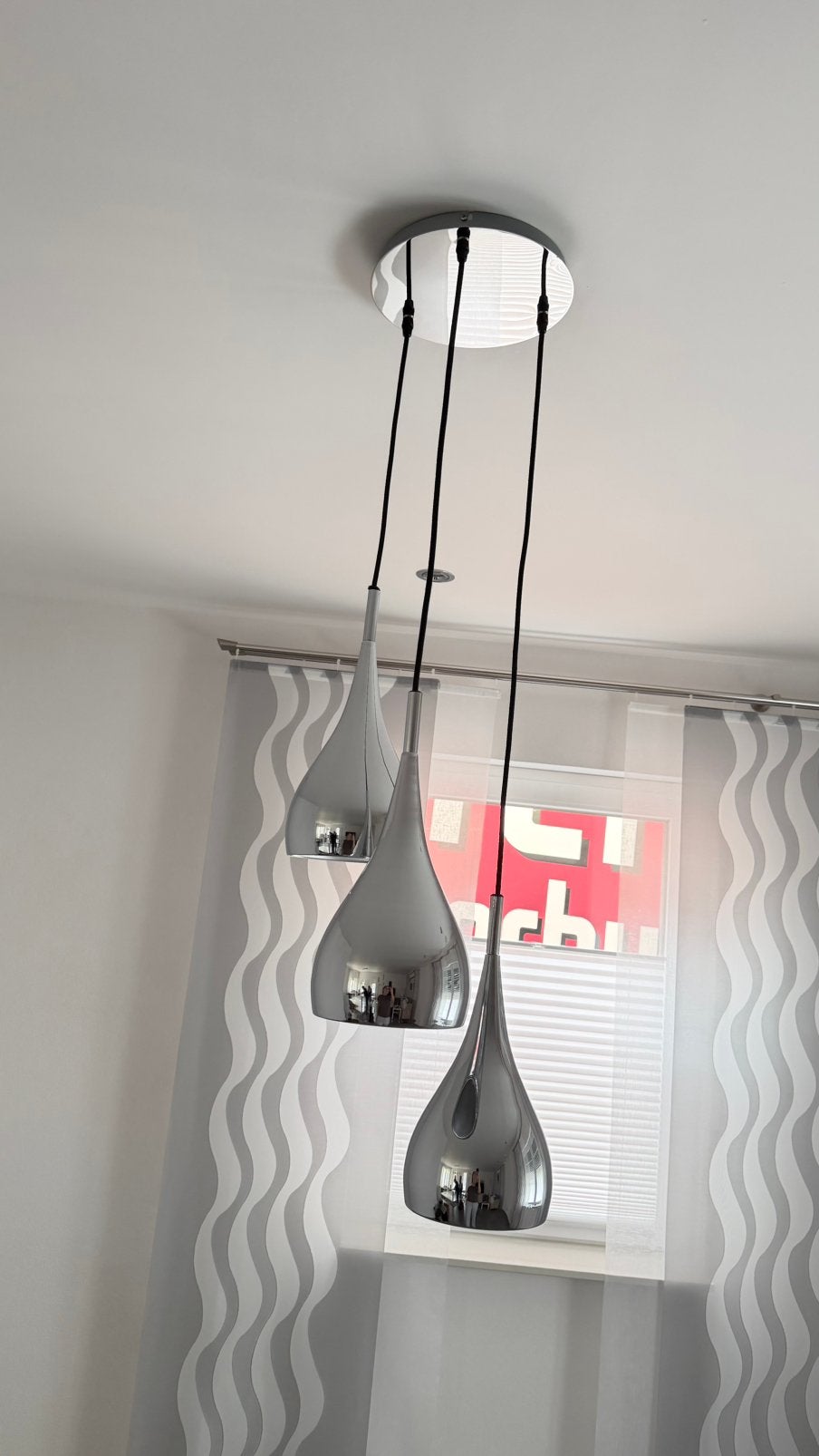 Chroom Lampenset (Woon- en eetkamertafel en vloerlamp), Ophalen, Zo goed als nieuw