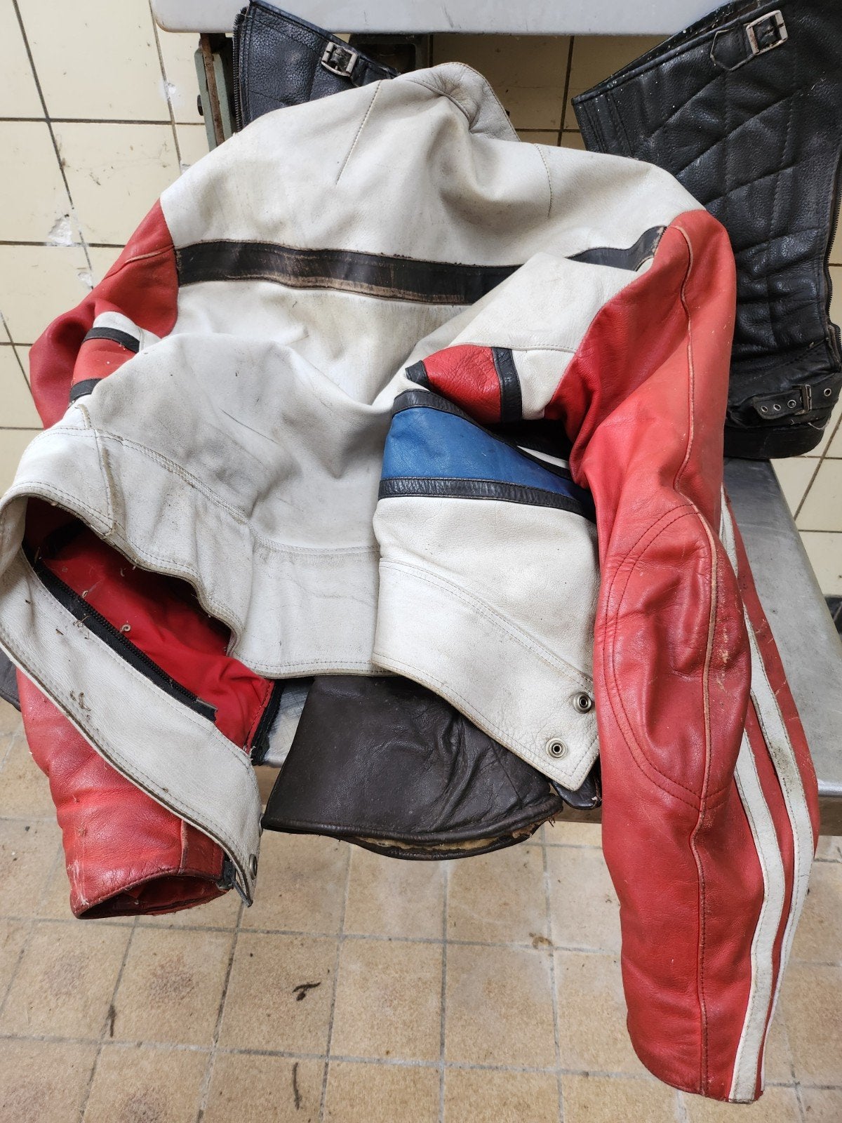 Vintage Leren Motorbroek en Jas - Klassieke Stijl, Motoren, Ophalen, Tweedehands