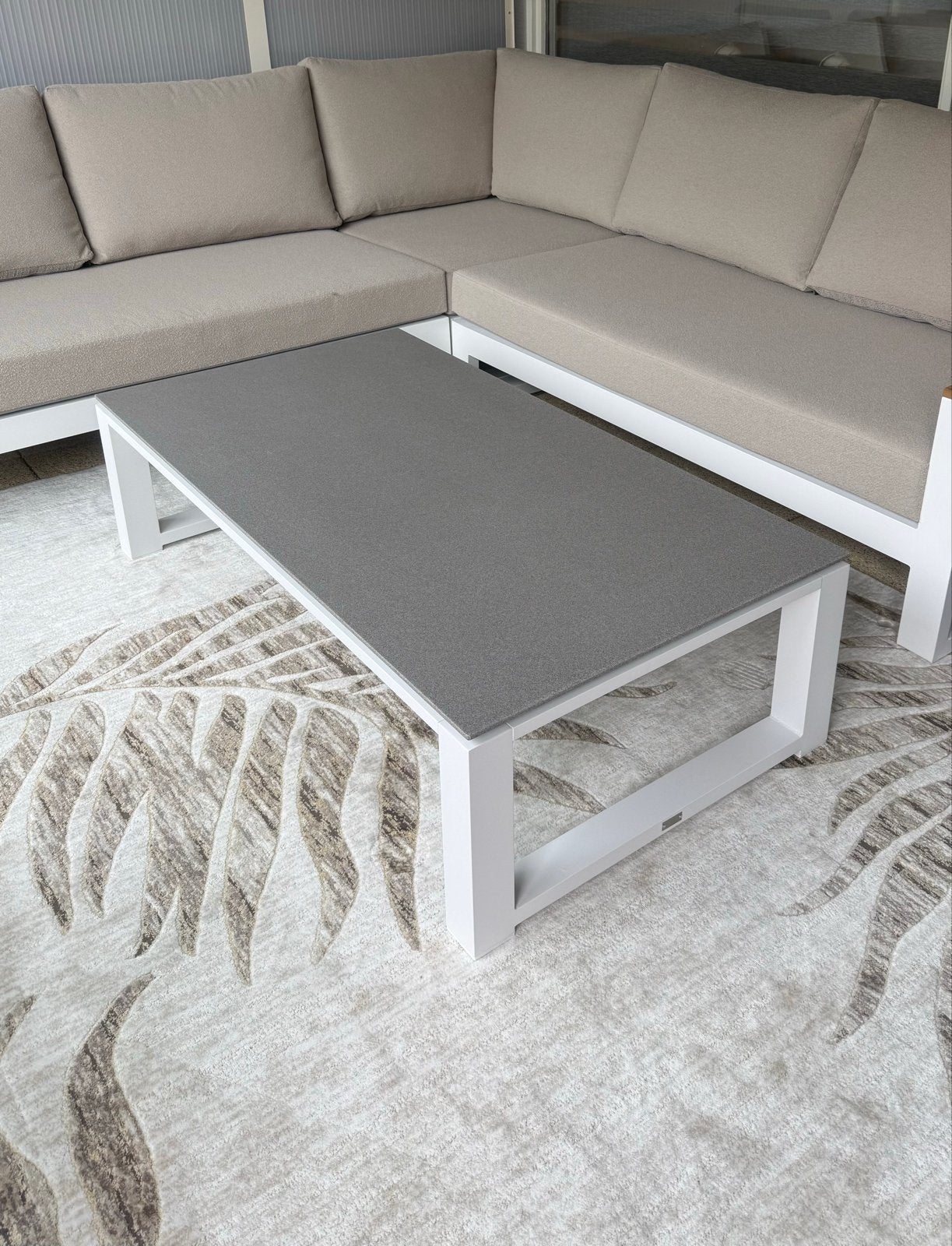 LIFE Outdoor Living Primavera salontafel frame wit 140x75, Ophalen of Verzenden, Nieuw, Rechthoekig, Aluminium