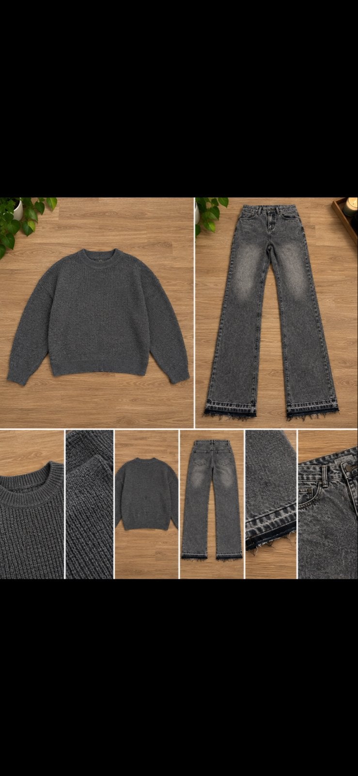 Nieuwe grijze trui en jeans maat M - Hoge kwaliteit, Ophalen of Verzenden, Nieuw, Grijs
