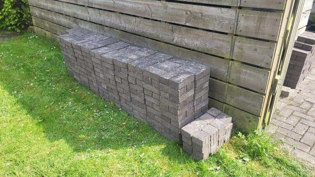 9.6 m2 klinkers (Antraciet), Tuin en Terras, Tegels en Klinkers, Ophalen, Gebruikt, Klinkers, 5 tot 10 m²