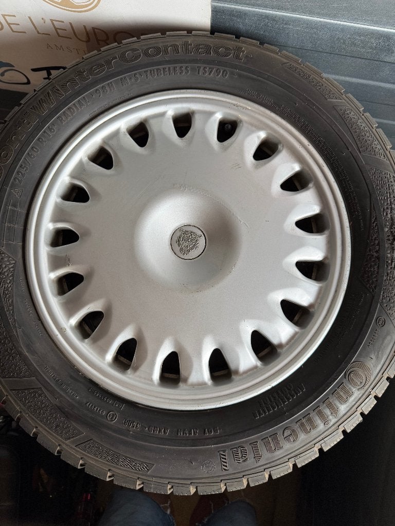 Set van 4 velgen met winterbanden voor Jaguar 16", Ophalen, Gebruikt, 16 inch, Banden en Velgen