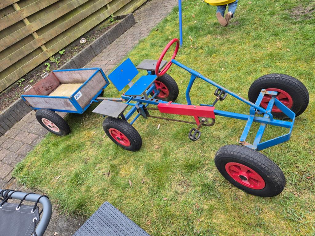 Skelter met aanhanger - Blauw en rood, Ophalen of Verzenden