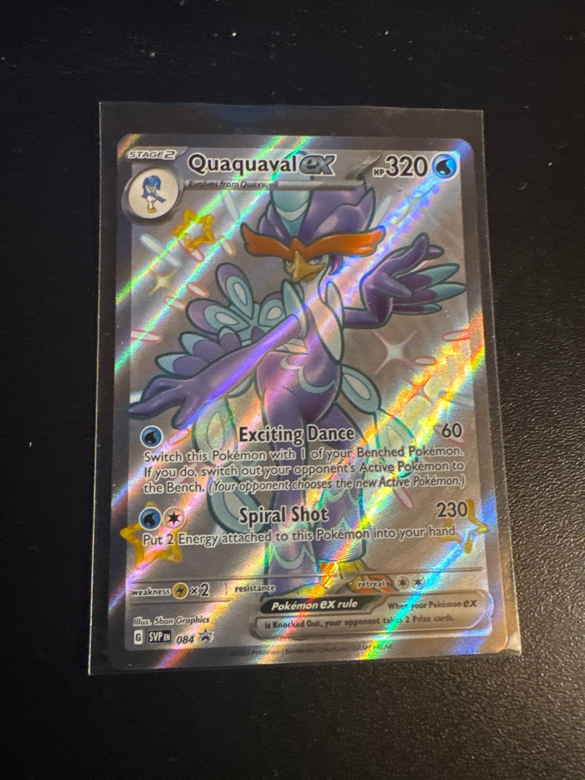 Pokémon Kaart Quaquaval ex 084/197 SV:P Promo Foil, Verzenden, Zo goed als nieuw, Losse kaart, Foil
