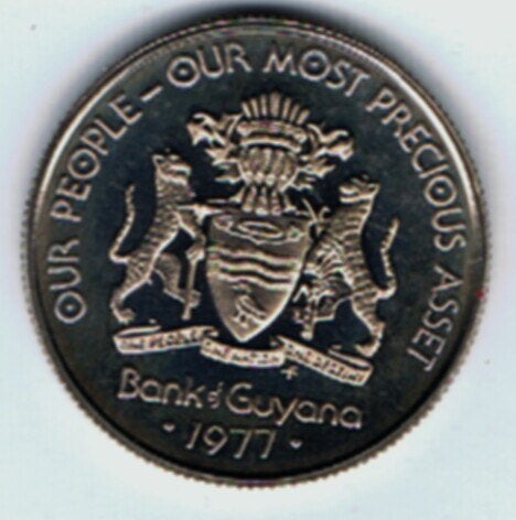 23-1457 Guyana 10 cent 1977, Ophalen of Verzenden, Zuid-Amerika, Losse munt