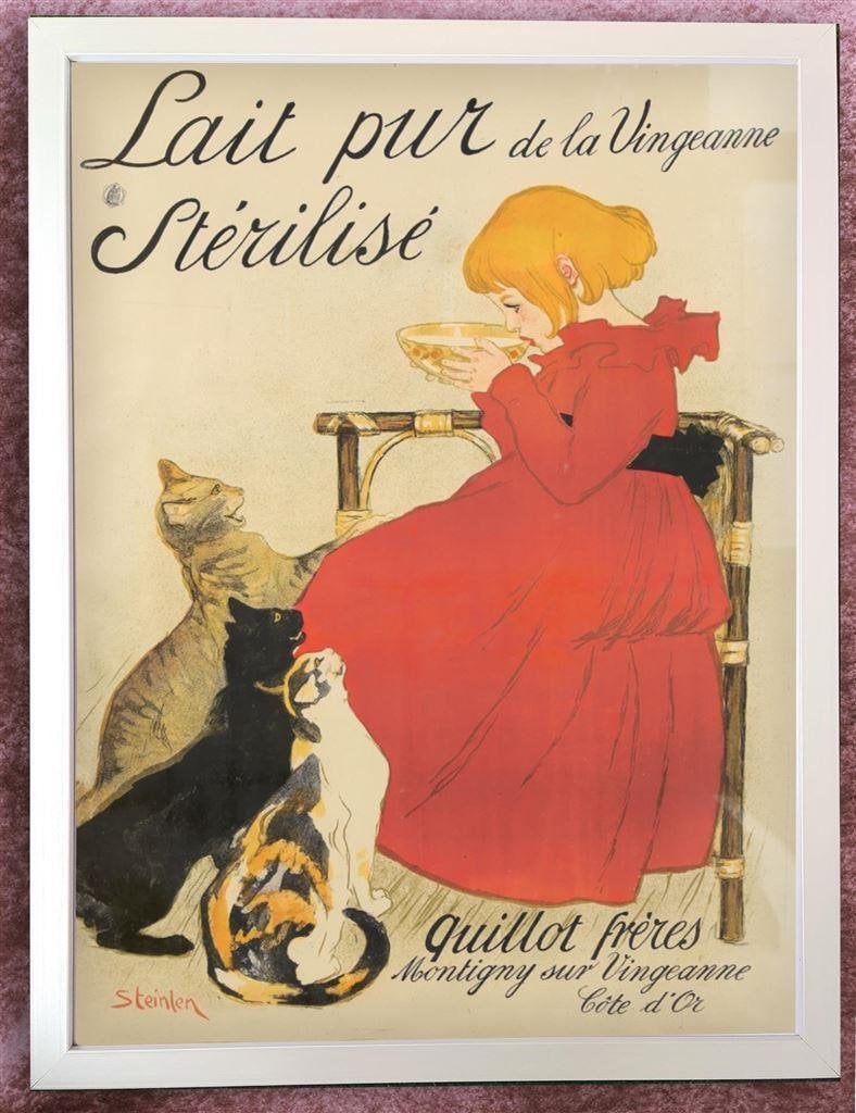 [Poster in Frame] Lait pur stérilisé Steinlen jugendstil, Verzenden