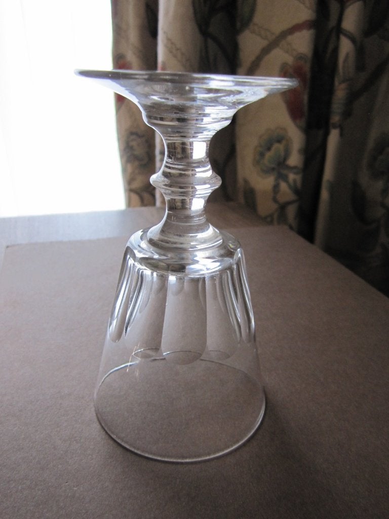 Antiek porto glas - getrokken kelk - handgeslepen facetten, Antiek en Kunst, Verzenden