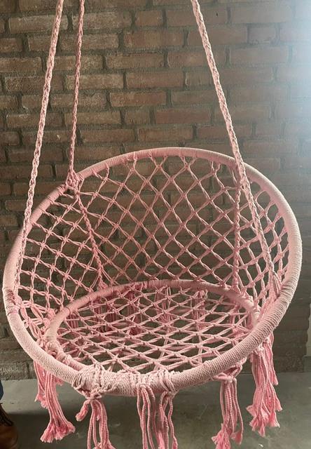 Schommel zitstoel, Hangstoel Ibiza Stijl (Roze), Tuin en Terras, Hangmatten, Ophalen of Verzenden, Buiten, Inklapbaar