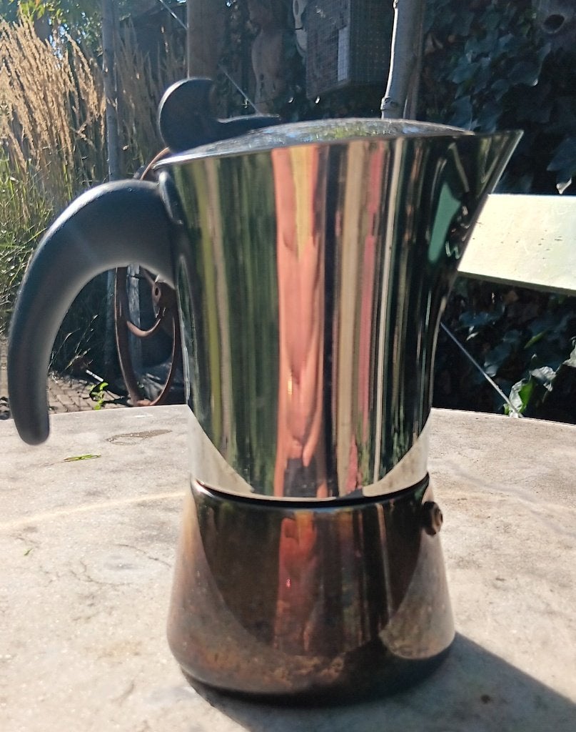 Vintage percolator RVS Italiaans design Cilio Giovanna, Witgoed en Apparatuur, Afneembaar waterreservoir, Gebruikt, Espresso apparaat