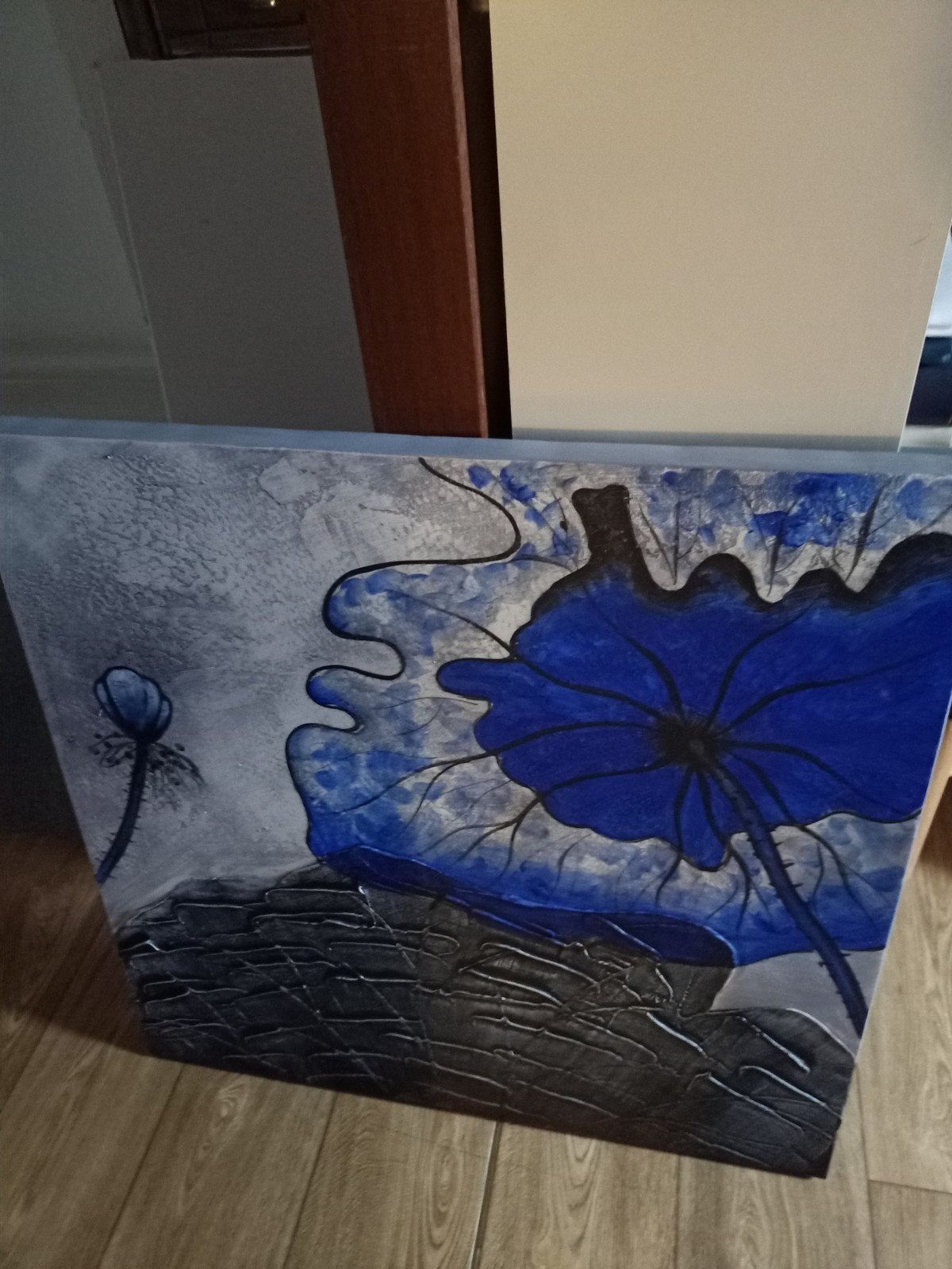 Abstract schilderij.Kobalt blauw!, Ophalen, Zo goed als nieuw, Schilderij