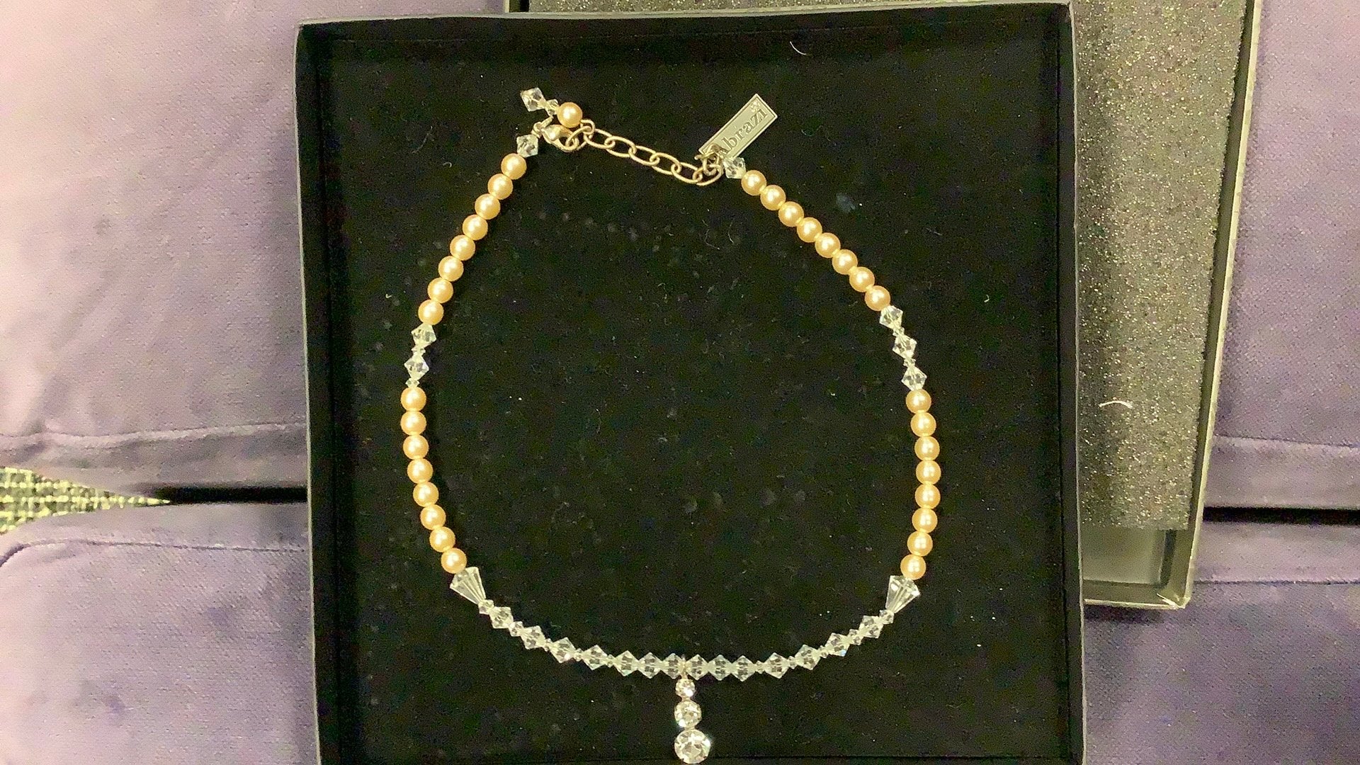Abrazi Bruidsketting met Swarovski Parels & Kristallen, Ophalen of Verzenden, Zo goed als nieuw
