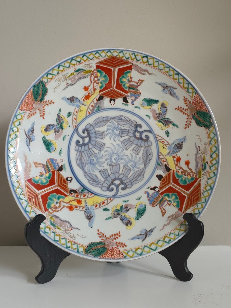 Antieke Japanse Imari Schaal Bord 31.5cm - Meiji Periode, Antiek en Kunst, Ophalen of Verzenden