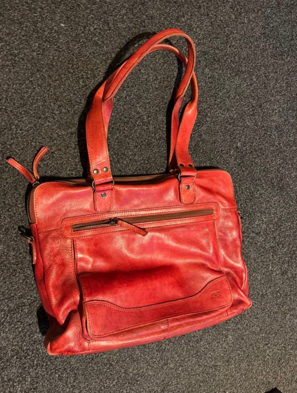ZGOH leren tas merk Bear. Bieden, Ophalen, Zo goed als nieuw, Rood