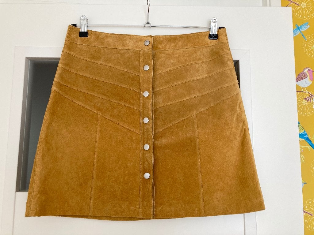 Nieuw Goosecraft suède rok, oker, maat L, Maat 38/40 (M), Goosecraft, Geel, Nieuw