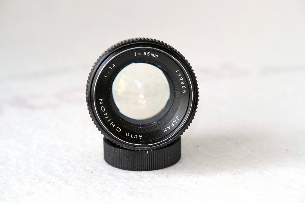 Chinon Auto 55mm f/1.4  - M42 (Tomioka Planar) Vintage lens, M42, Gebruikt, Ophalen of Verzenden, Standaardlens