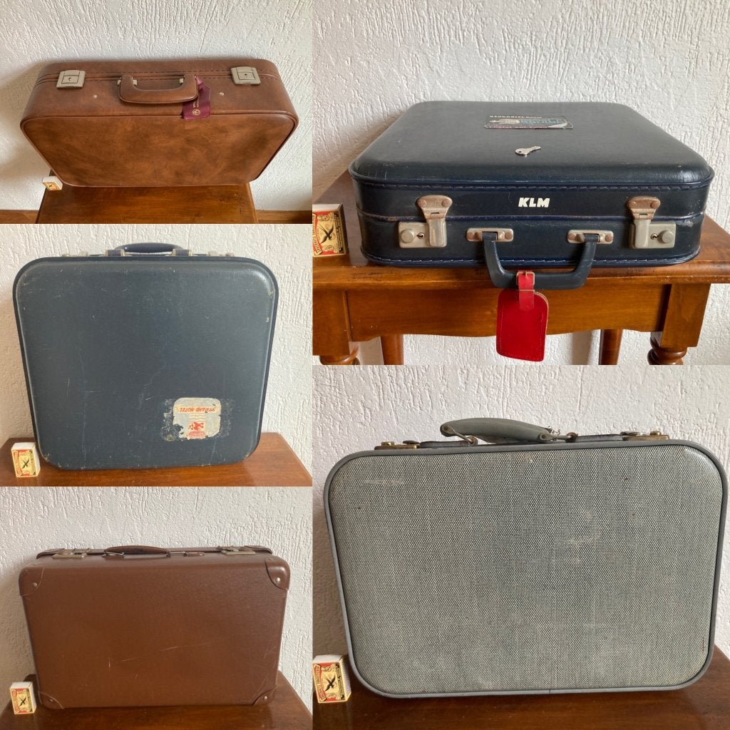Vintage diverse koffers KLM koffertjes klein vakantie koffer, Gebruikt, Slot, Minder dan 50 cm, Ophalen of Verzenden