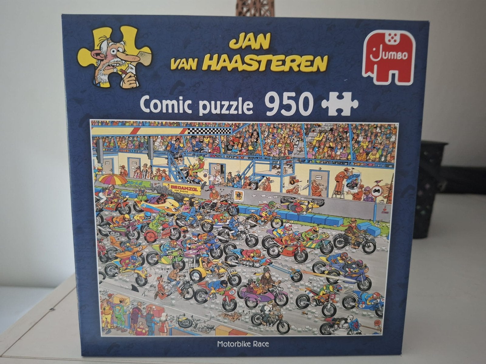 Jan van Haasteren 950 stukjes motorbike race, Ophalen of Verzenden, 500 t/m 1500 stukjes, Zo goed als nieuw
