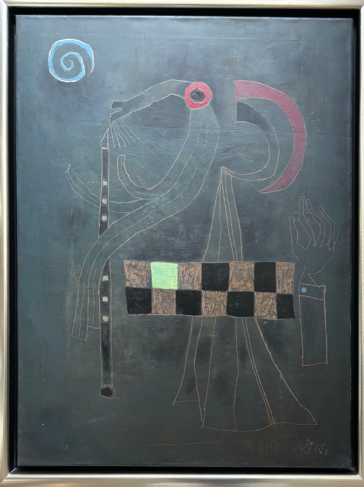 Abstract Schilderij van Ceza Perneckzy (1965), Ophalen of Verzenden