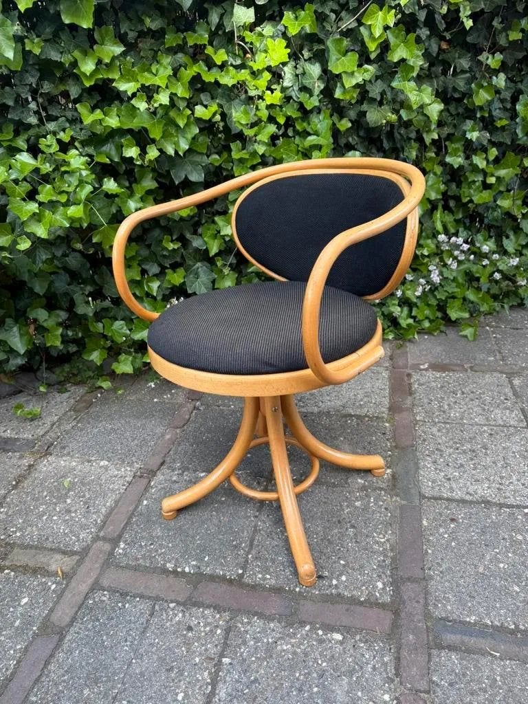 Vintage Thonet Bureaustoel Draaibaar Nr 5501, Gebruikt, Zwart, Ophalen of Verzenden, X