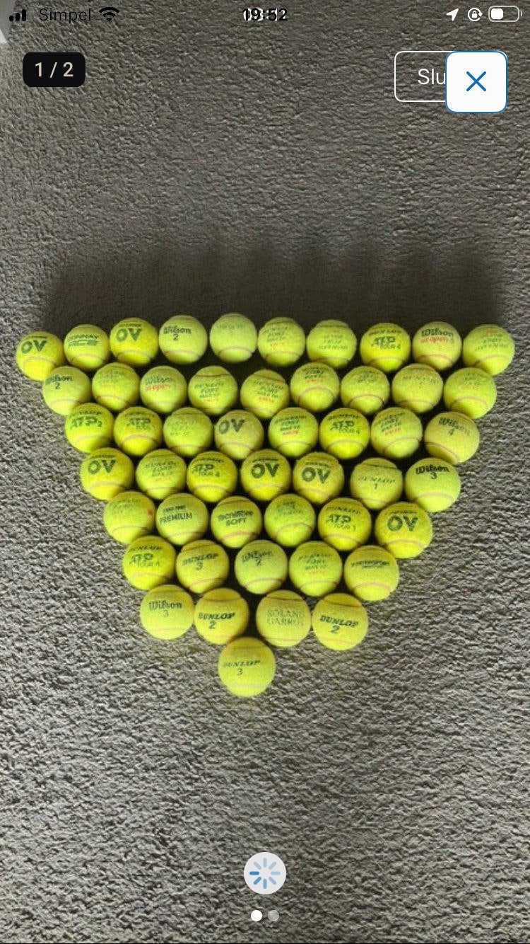 50 merk tennisballen, Sport en Fitness, Tennis, Gebruikt, Ballen, L00, Ophalen of Verzenden