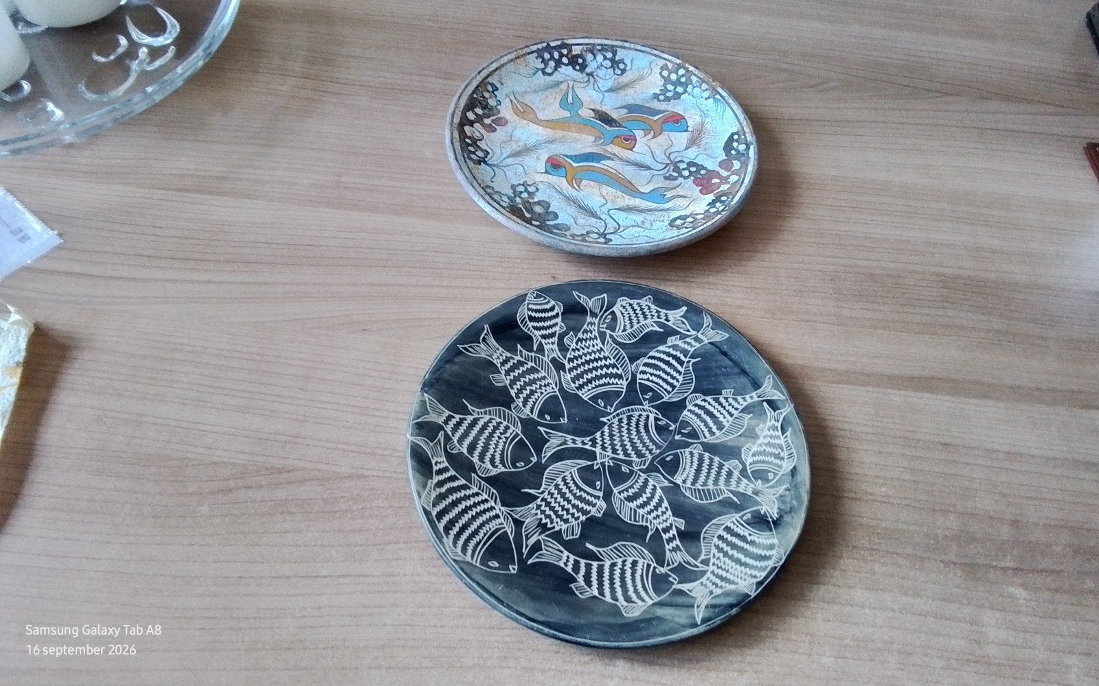 Decoratieve wandborden met vissenmotief - Handgemaakt, Antiek en Kunst, Ophalen of Verzenden