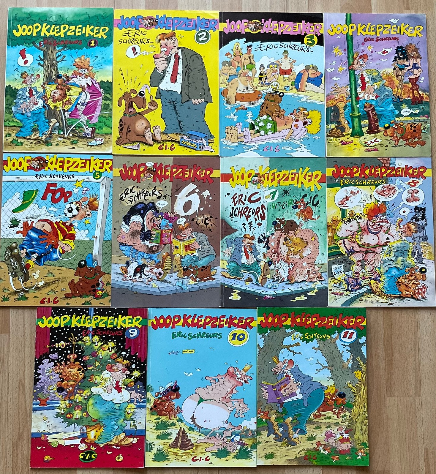 Stripboeken - JOOP KLEPZEIKER - Nummers 1 t/m 11, Meerdere stripboeken, Ophalen of Verzenden, Gelezen