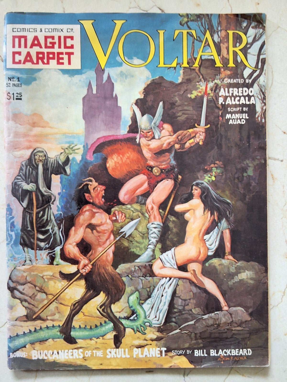 Voltar #1 - Magic Carpet Comics & Comix Co., Amerika, Ophalen of Verzenden, Alfredo P. Alcala, Gelezen