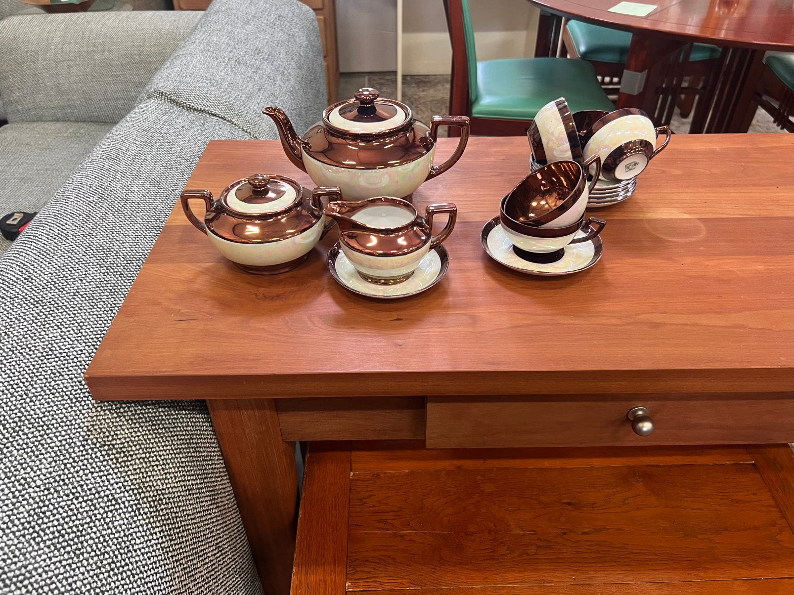 Vintage EPIAG lusterglazuur theeservies 15-delig, Antiek en Kunst, Ophalen of Verzenden