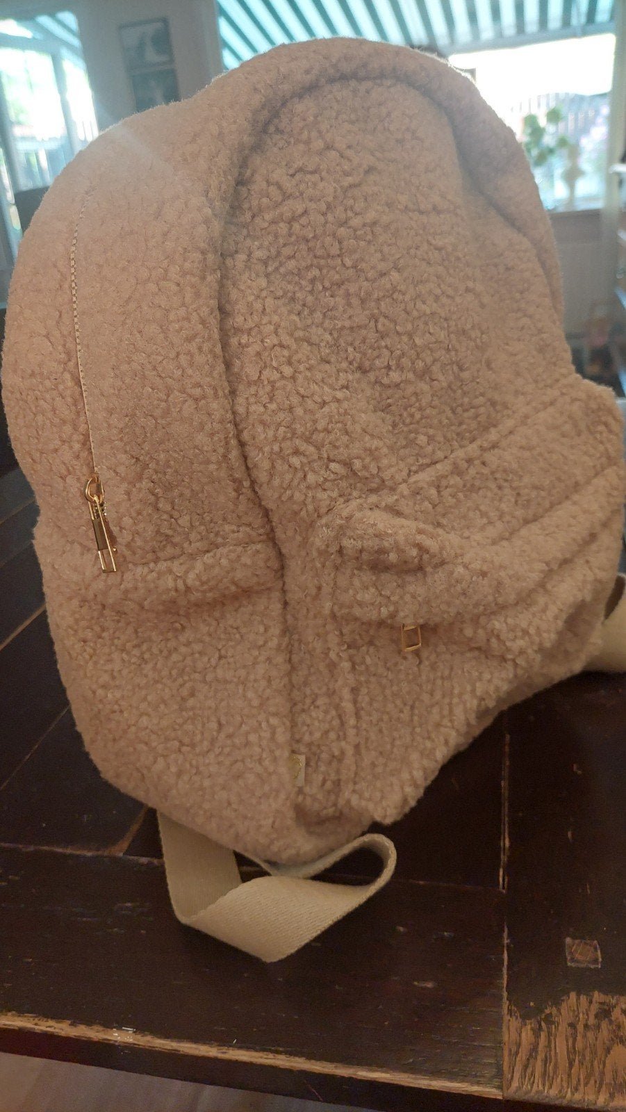 schooltas van teddy stof  NIEUW!!!!, Sieraden, Tassen en Uiterlijk, Ophalen of Verzenden, Nieuw, Minder dan 30 cm