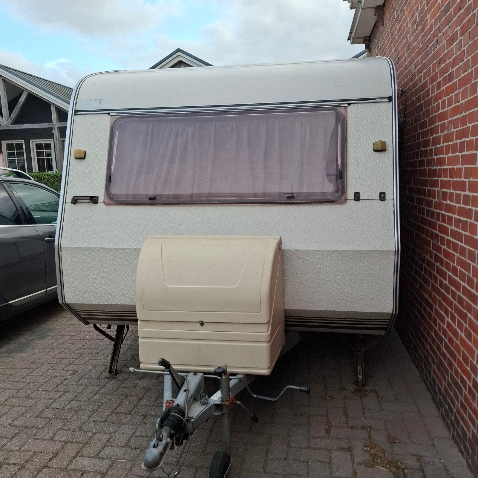 kleine oldtimer caravan., Particulier, Luifel